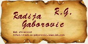Radija Gaborović vizit kartica